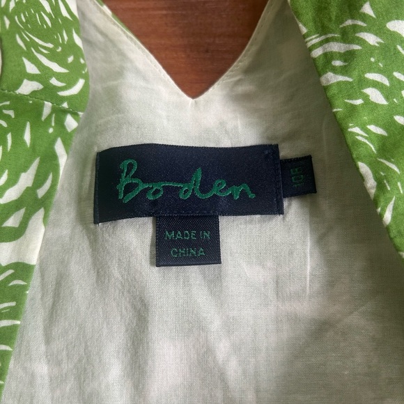 Boden Floral Sheath Dress Green White 10R Preppy Summer Business Casual Classic - Picture 7 of 12